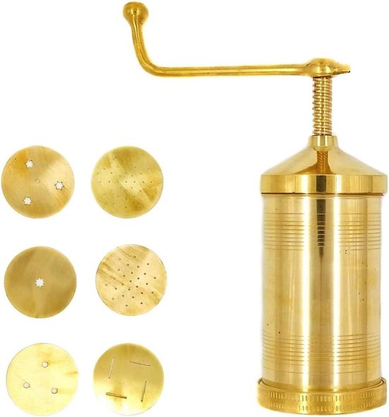 Yuktha Eternals Home Murukku Farsan Sev Pasta Maker Machine Brass - Deluxe Kitchen Tool pasta droogrek van Merkloos