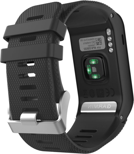 Zachte silicone vervangende band voor Garmin Vivoactive HR met adaptertool - Zwart, comfortabel en duurzaam van Merkloos