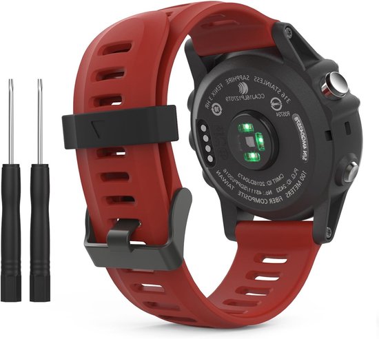 Zachte siliconen horlogeband voor Garmin Fenix 3, Fenix 5X, D2 Delta PX en Descent MK1, comfortabele reservearmband voor sport en dagelijks gebruik van Merkloos