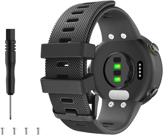Zachte siliconen vervangband voor Garmin Forerunner 45, verstelbare sportarmband met comfortabele pasvorm en duurzame kwaliteit