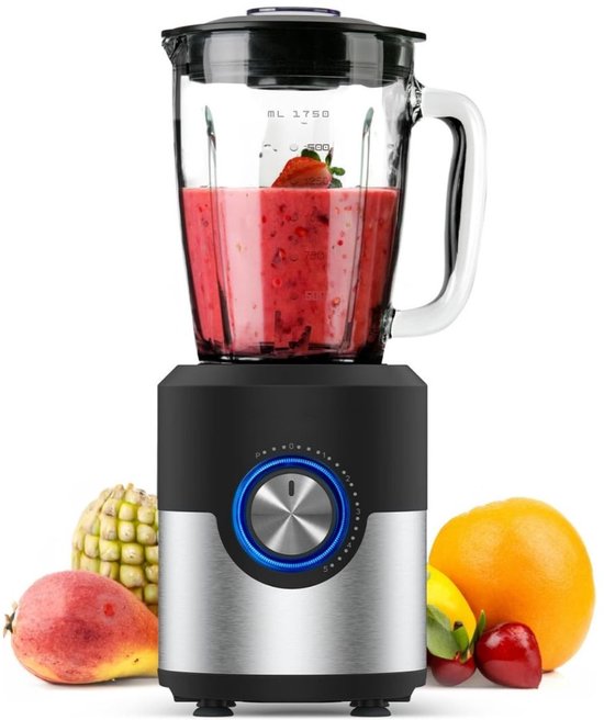 Zavira® Blender - Sinasappelpers - Smoothie - Zwart - 1,75 L van Zavira