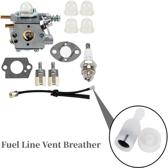 Zeer betrouwbare kunststof brandstofleiding van 20 stuks in de tank. Ventilatievervanging geschikt voor het reinigen van trimmers, kettingzagen en trimmers. van Poweka