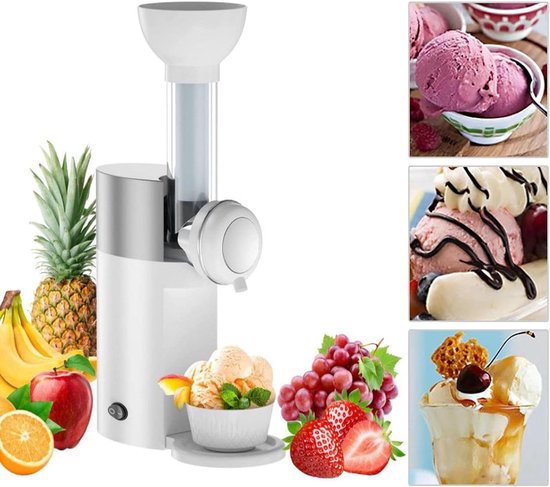 Zelfgemaakte IJsmachine - Dessert Maker - Snelle Desserts - Fruit naar Wens - Compact Formaat - Wit van Merkloos