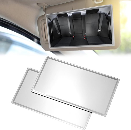 Zelfklevende Spiegel 8x15cm voor Zonneklep Auto - Schokbestendige RVS Make-up Spiegel voor Voertuigen, Perfect voor Reizen en Dagelijks Gebruik