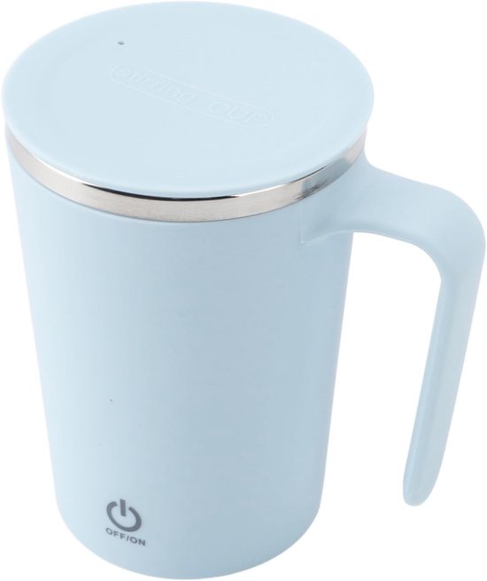 Zelfroerende Koffiemok, Oplaadbare Roestvrijstalen Automatische Mengbeker, 350ml Draagbaar voor Thuiskantoorauto (BLUE) van OVIFM