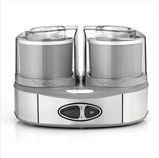 Zelfvriezende IJsmachine Met Dubbele Vrieskamer - Roomijsmachine voor Thuis - Softijs Machine Maak 2 Smaken Tegelijk van Yumgelato