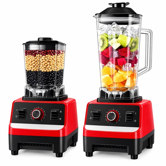 Zerova Blender - Soepmaker - Smoothie maker - 4 Snelheden - Krachtig 2000W - RVS Messen voor IJs, Sap en Voedselverwerking van Zerova