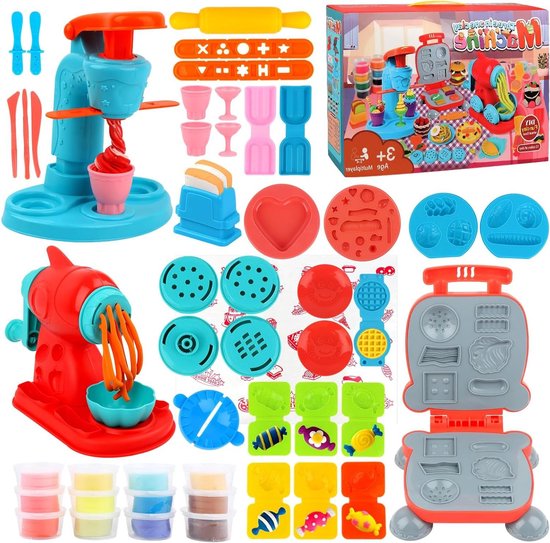 Zeynomax - Kleiset voor kinderen: kneedgereedschap en kleiaccessoires - doe-het-zelf creaties - ijs- en pastamachine - hamburgermaker - kneedspeelgoed voor meisjes - leuk cadeau van Merkloos