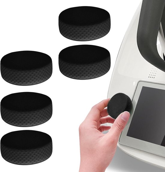 Zeynomax - Siliconen hoes Thermomix TM6 - 5 stuks - Zwart - Keukenmachine beschermhoes met schakelaardecoratie van Merkloos