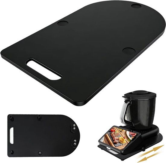 Zijdeplaat voor keukenapparatuur, glijmat voor koffiemaker en voedselverwerker, antislip mat voor mixer en lade, zwart kunststof ontwerp, perfect voor gebruik in de keuken