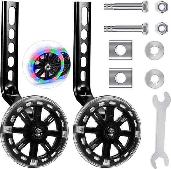 Zijwieltjes voor Kinderfiets - 12-20 Inch - Kleur Zwart - 12 inch/14 inch/16 inch/18 inch/20 inch - Zijwielen - Kinderfietsaccessoires van Merkloos