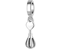 Zilveren Mixer Bedel - Keuken Accessoire - Sieraden Maken - 925 Sterling Zilver - Euro Charm - Zilverkleurig