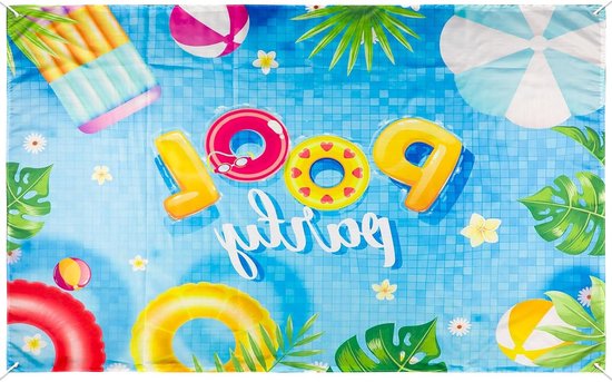 Zomerse Pool Party Achtergrond Banner 179x115.5cm - Feestdecoraties voor Strandverjaardag, Binnen- en Buitenevenementen, Fotohoek Accessoires