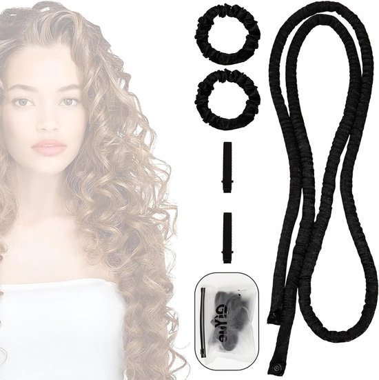 Zonder Hitte Krullenband voor Alle Haartypes, Perfect voor Schouderlang Haar en Langere Stijlen, Creëer Mooie Krullen Zonder Hitte. van Merkloos