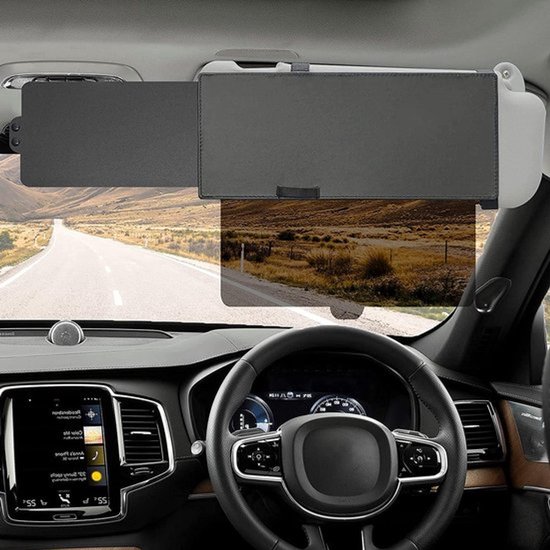 Zonneklep Uitschuifbare Auto Zonbescherming Anti-Glare Accessoire voor Bestuurder en Passagiers (Transparant) met UV-Bescherming en Verhoogde Zichtbaarheid