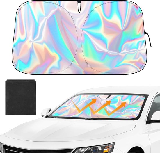 Zonwering voor Auto - Vouwbare Raamshade 145 x 80 cm - UV Bescherming en Zonnebescherming voor de Meeste Auto's van Merkloos