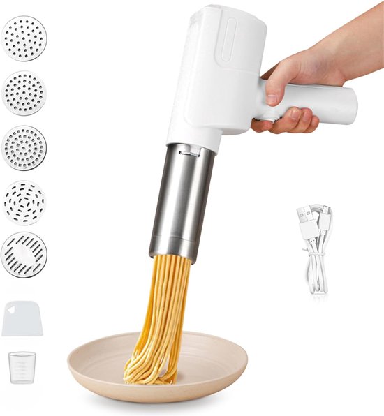 ZRNS® Pastamachine Elektrisch - Pasta Maker - 5 Persvormen - 2000 mAh