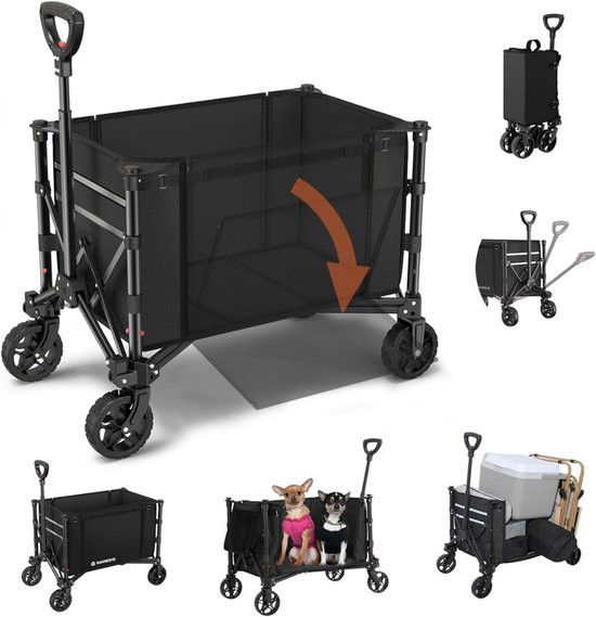 ZRSS® Bolderkar opvouwbaar - Stevig opvouwbaar frame - Strandwagen - Festivalwagen van ZRSS®