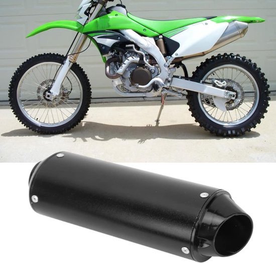 Zwarte 32 mm Uitlaatdemper voor ATV, Pitbike en Motorfiets - Hoogwaardige Metaalaccessoire voor Geluiddemping en Prestatieverbetering