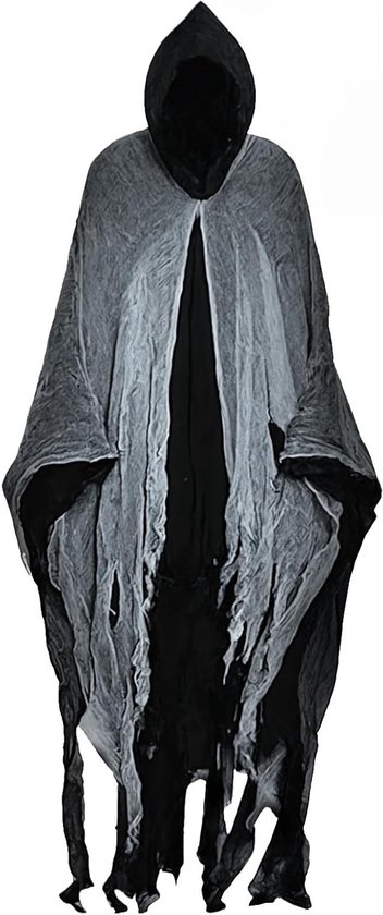 Zwarte Halloween Cape voor Vampiers met Kap - Lange Middeleeuwse Cape voor Mannen en Vrouwen, Perfect voor Carnaval en Halloween Feesten