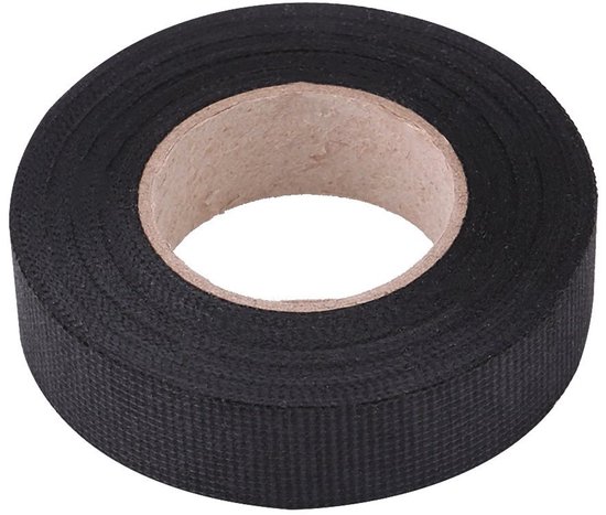 Zwarte Isolatietape, Textieltape voor Isolatie en Reparatie, 19 mm x 15 m, Sterke Fabric Tape voor Elektrische Toepassingen en Onderhoud