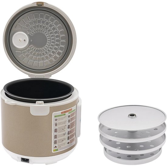 Zwarte Knoflook Fermenter - Fermenteren - Fermentor - Keukenmachine - 5L van Yorka Home