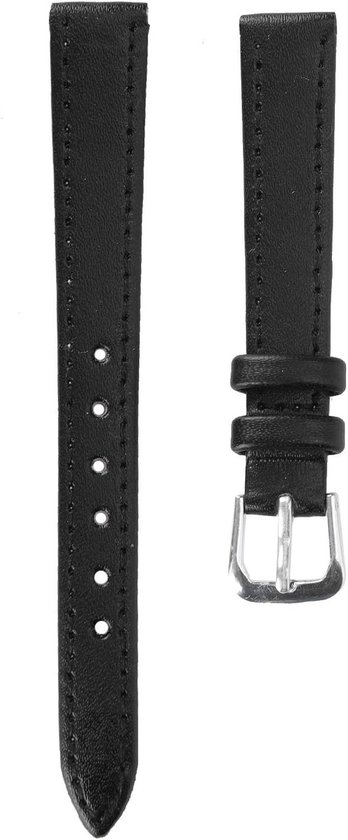 Zwarte PU leren horlogeband met gesp - Universele vervangband voor 12mm-22mm horloges voor mannen en vrouwen, ideaal als accessoire en vervangend onderdeel van Merkloos