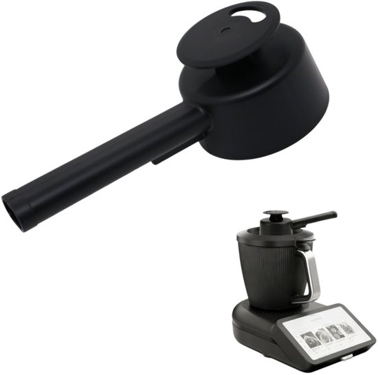 Zwarte stoomafleider - Stoomomleider - Voorkomt dat meubels vochtig worden en beschadigd raken - 360° draaibaar - Compatibel met Thermomix TM7 - 18,7*8*5,8 cm