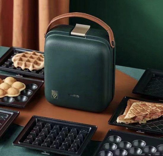 ZYLARO Wafelijzer - 3-in-1 functies - Antiaanbaklaag - Waffle Maker - Mode ontwerp - Tosti-ijzers - Eierwafel machine - smaragdgroen van ZYLARO