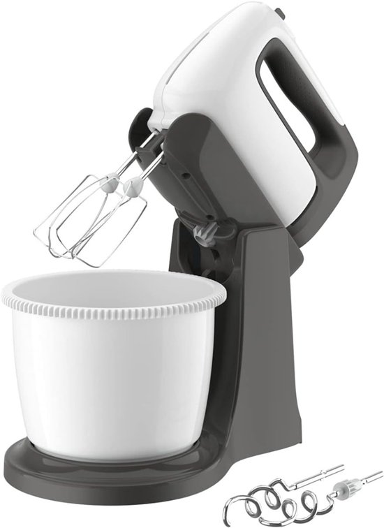Zyrex® Mixer met mengkom - Mixer - Mixer met mengkom keukenmachine - Wit En Zwart - ‎28cm x 10cm x 32cm van Zyrex