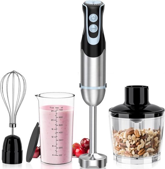 Zyrex® Mixer staafmixer - Mixer - Mixer handmixer - Zilver - ‎7cm x 7cm x 40cm van Merkloos