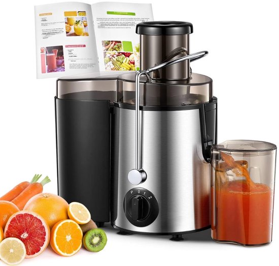Zyrex® Sapcentrifuges groenten en fruit - Sapcentrifuges - Slowjuicer - Zilver - ‎31cm x 30cm x 19cm van Merkloos