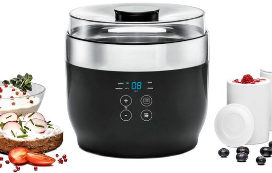 Zyrex® Yoghurtmaker - Citruspers - Ijsmachine - Zwart - ‎20cm x 20cm x 19cm van Merkloos